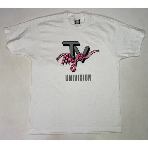 VINTAGE TV Mujer Univision Graphic T-shirt Men XL 90s Single Stitch - Picture 1 of 7